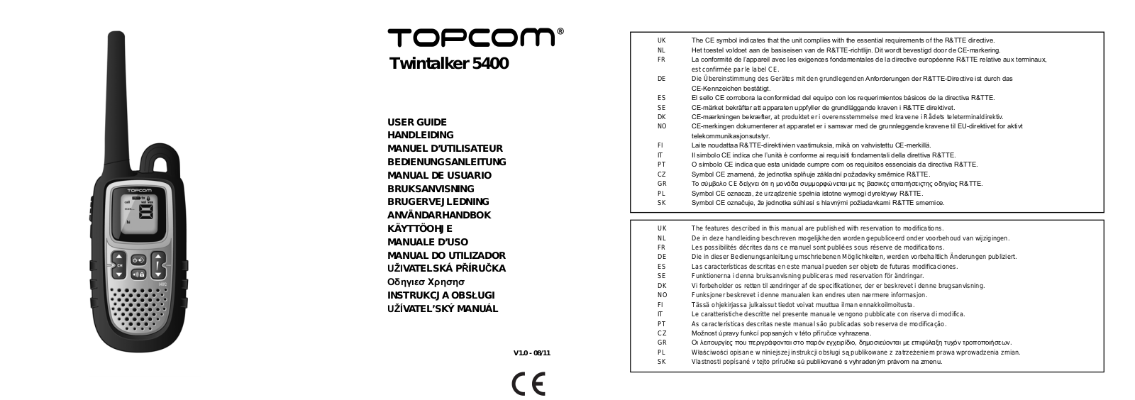 Topcom Twintalker 5400 User guide