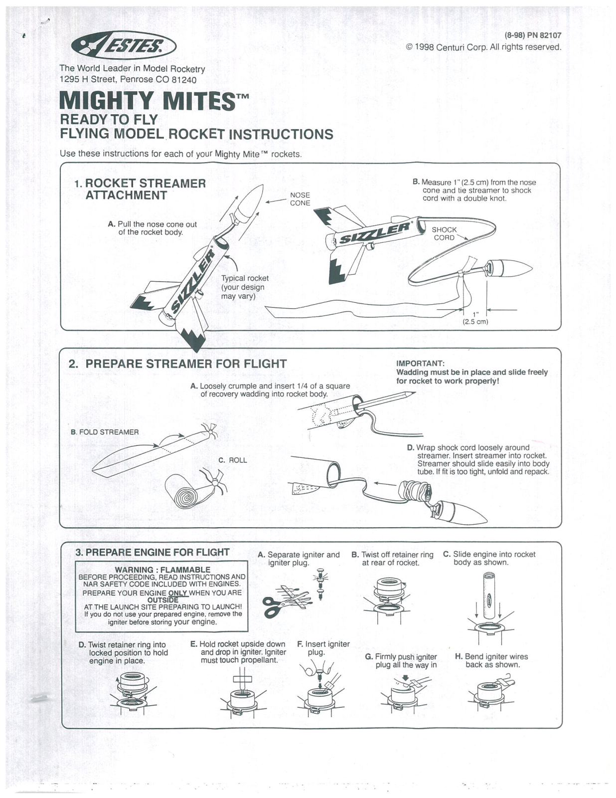 ESTES Sizzler User Manual