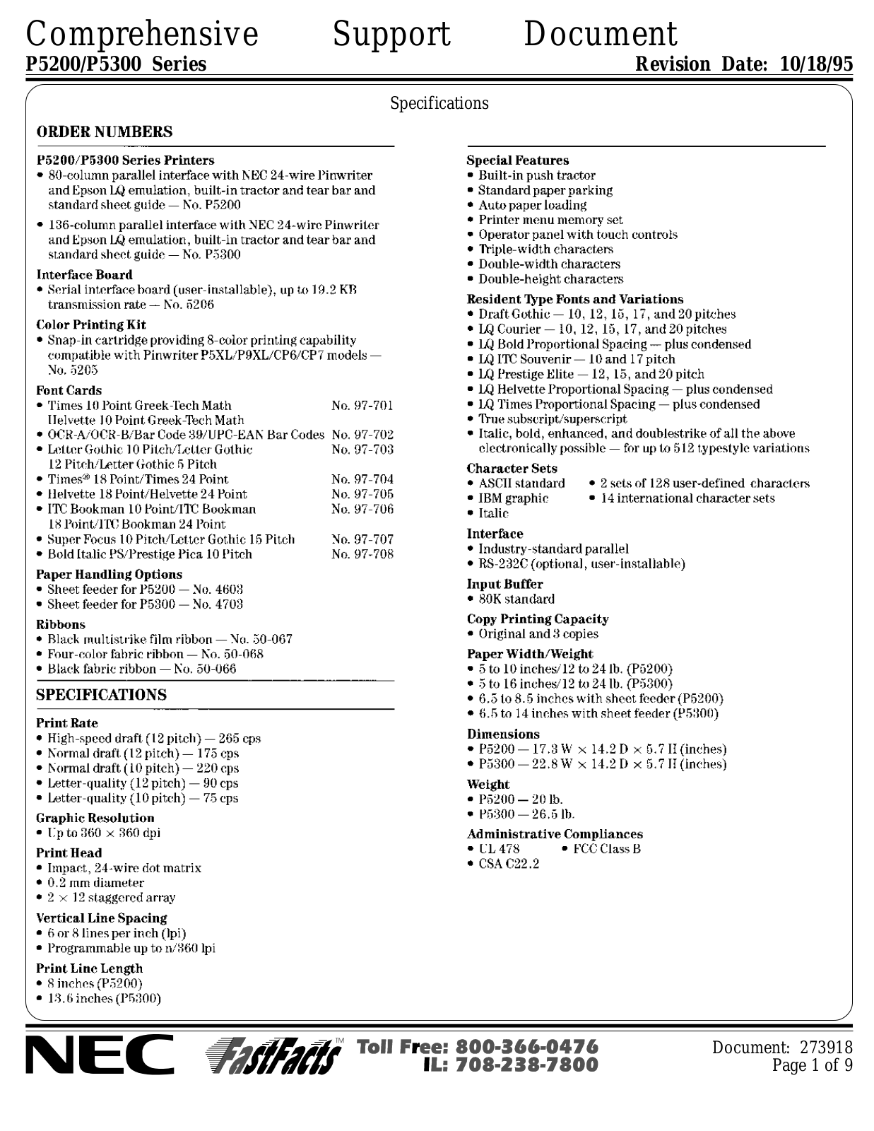 NEC Pinwriter P5300 User Guide