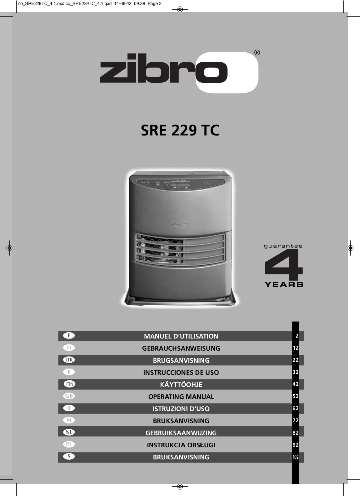 Zibro SRE 229 TC User Manual