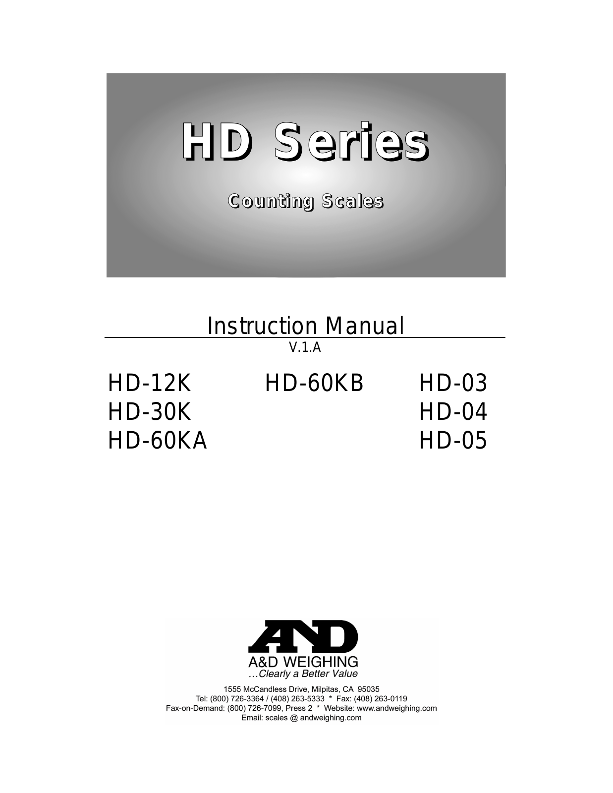 A&D HD-60KB, HD-12K, HD-04, HD-05, HD-60KA User Manual