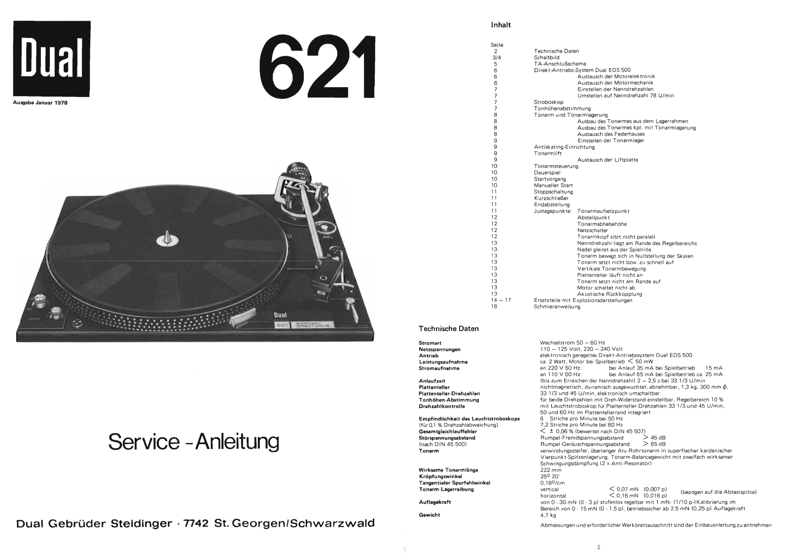 Dual 621 Service Manual