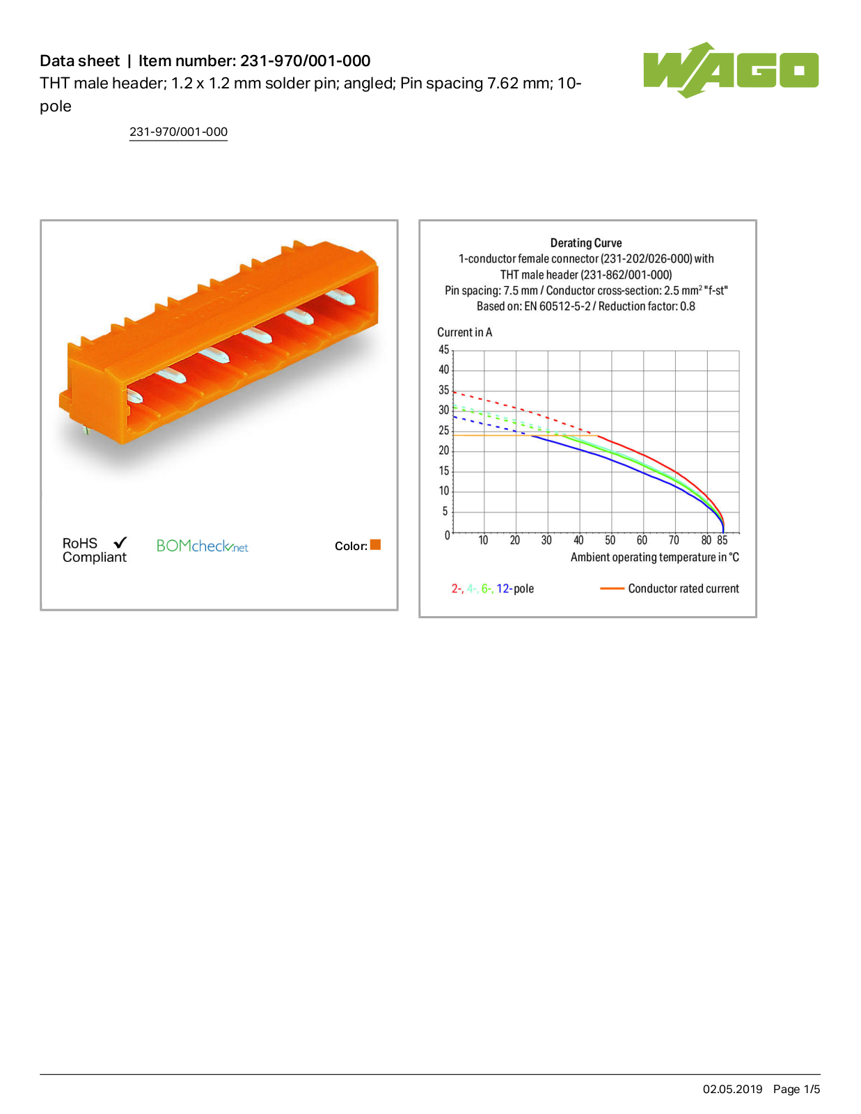 Wago 231-970/001-000 Data Sheet