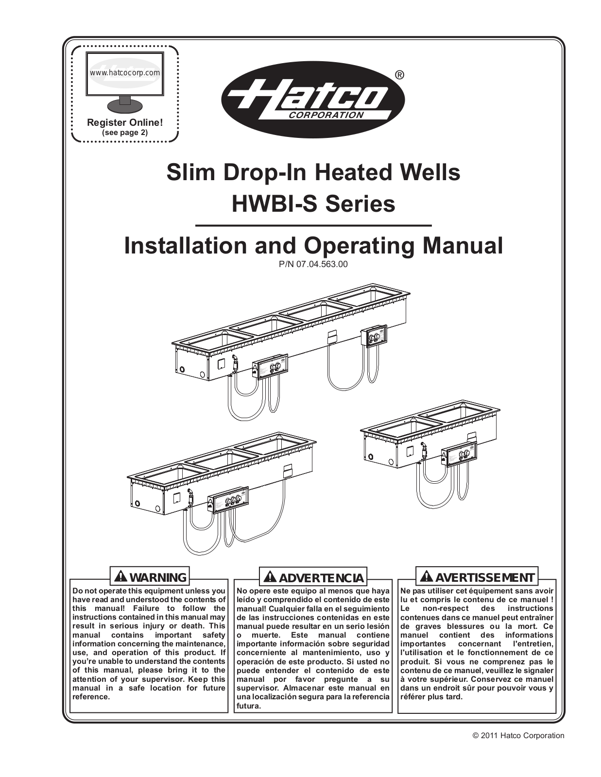 Hatco HWBI-S2M Installation Manual