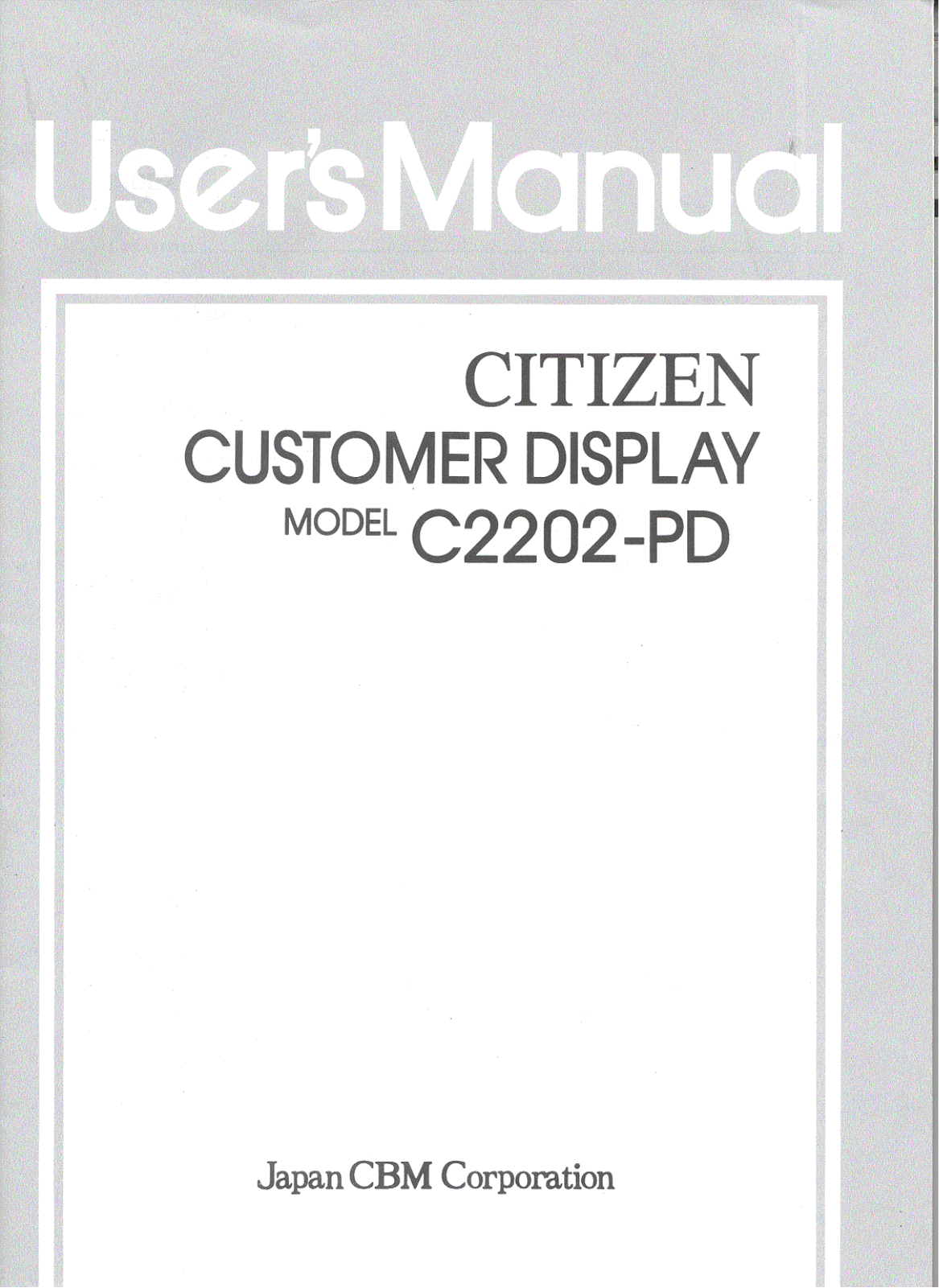 Citizen C2202-PD User Manual