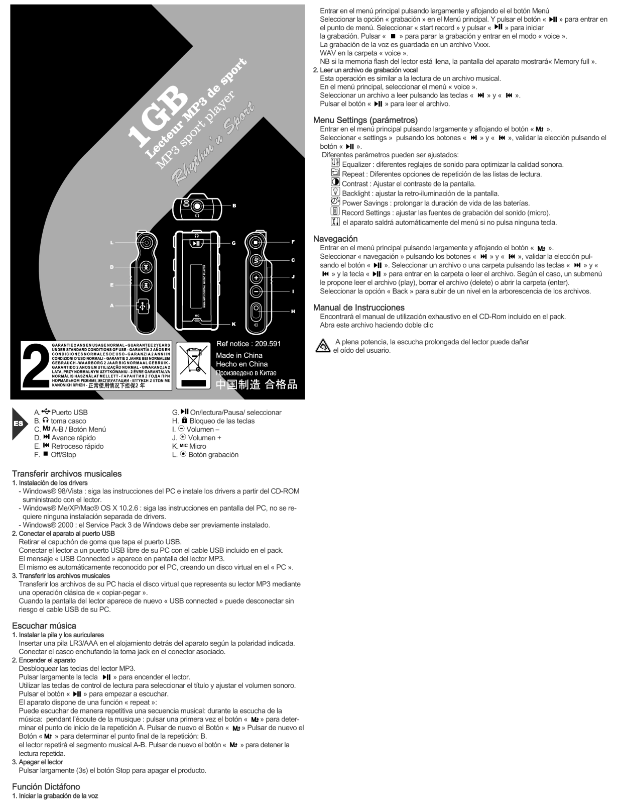 Geonaute MP3 1GB User Manual