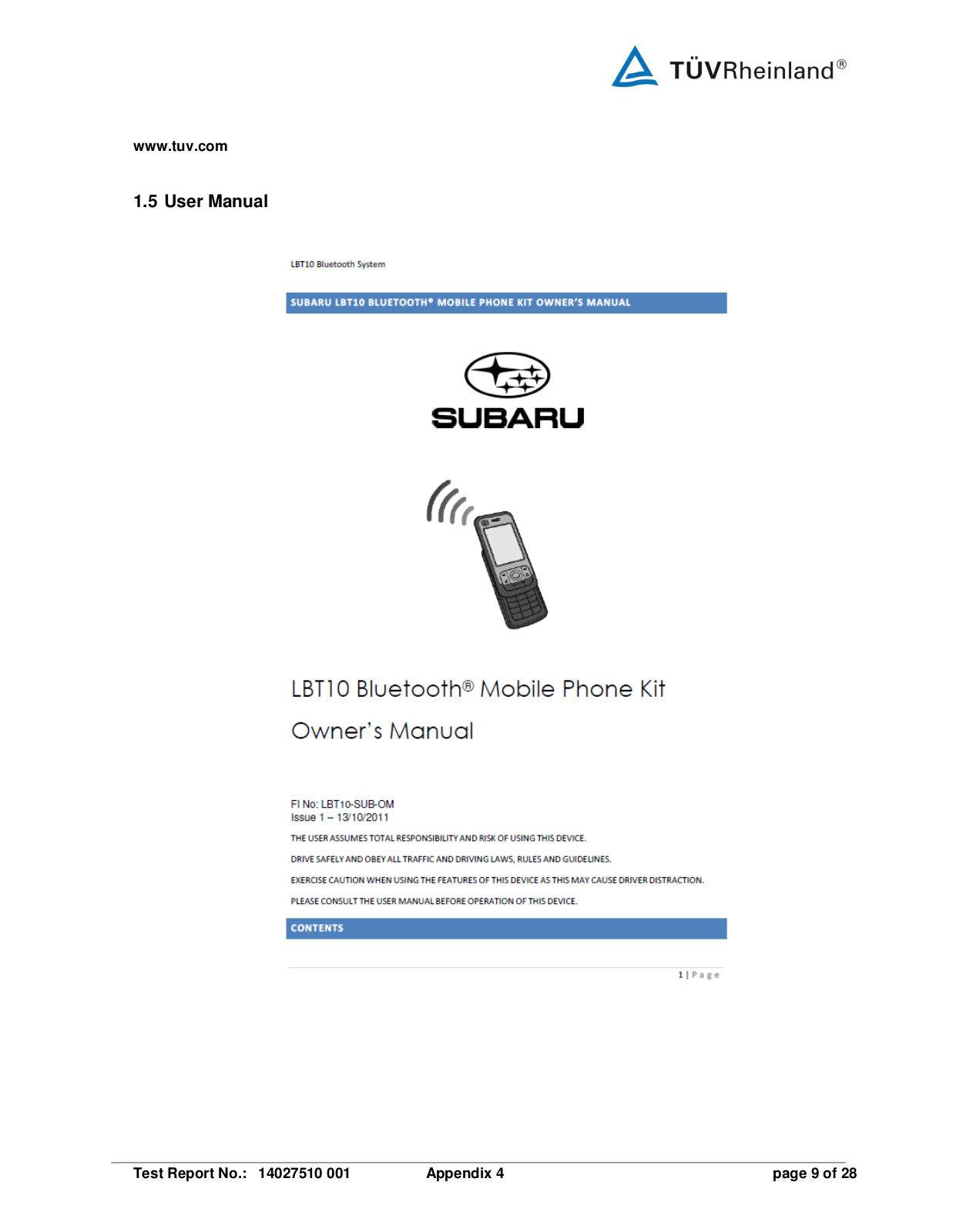 Bury and Co KG LBT10 User Manual