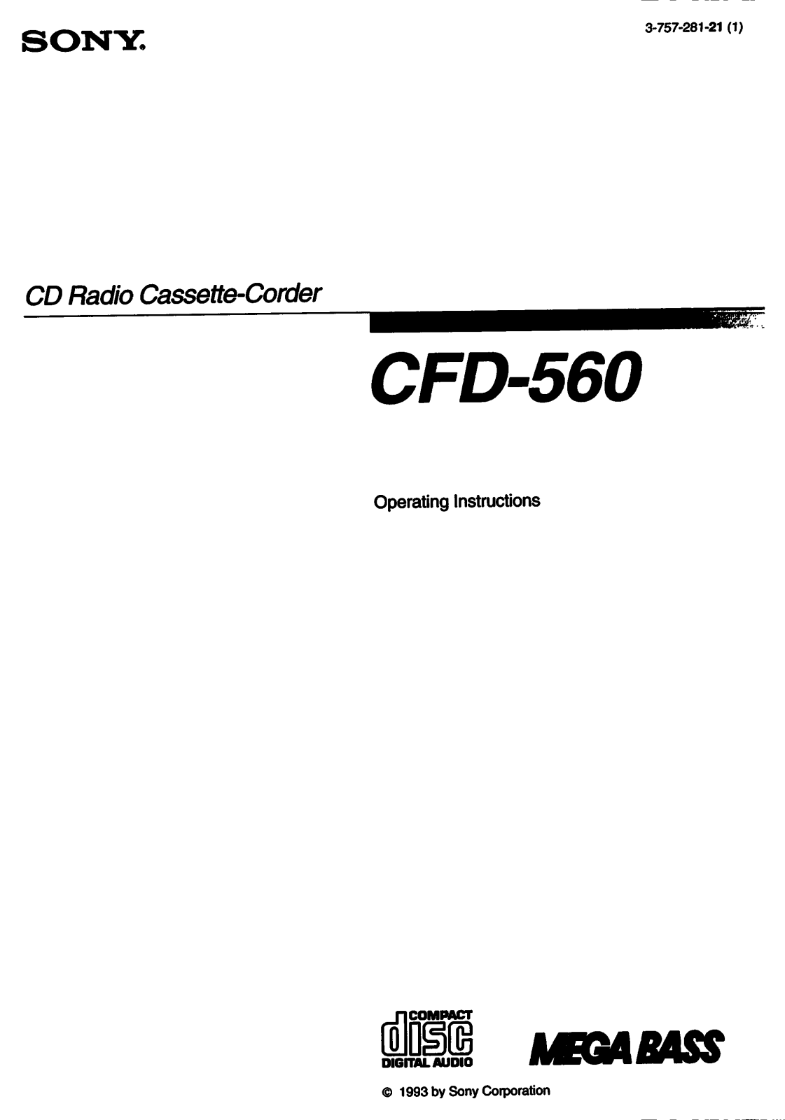 Sony CFD-560 User Manual