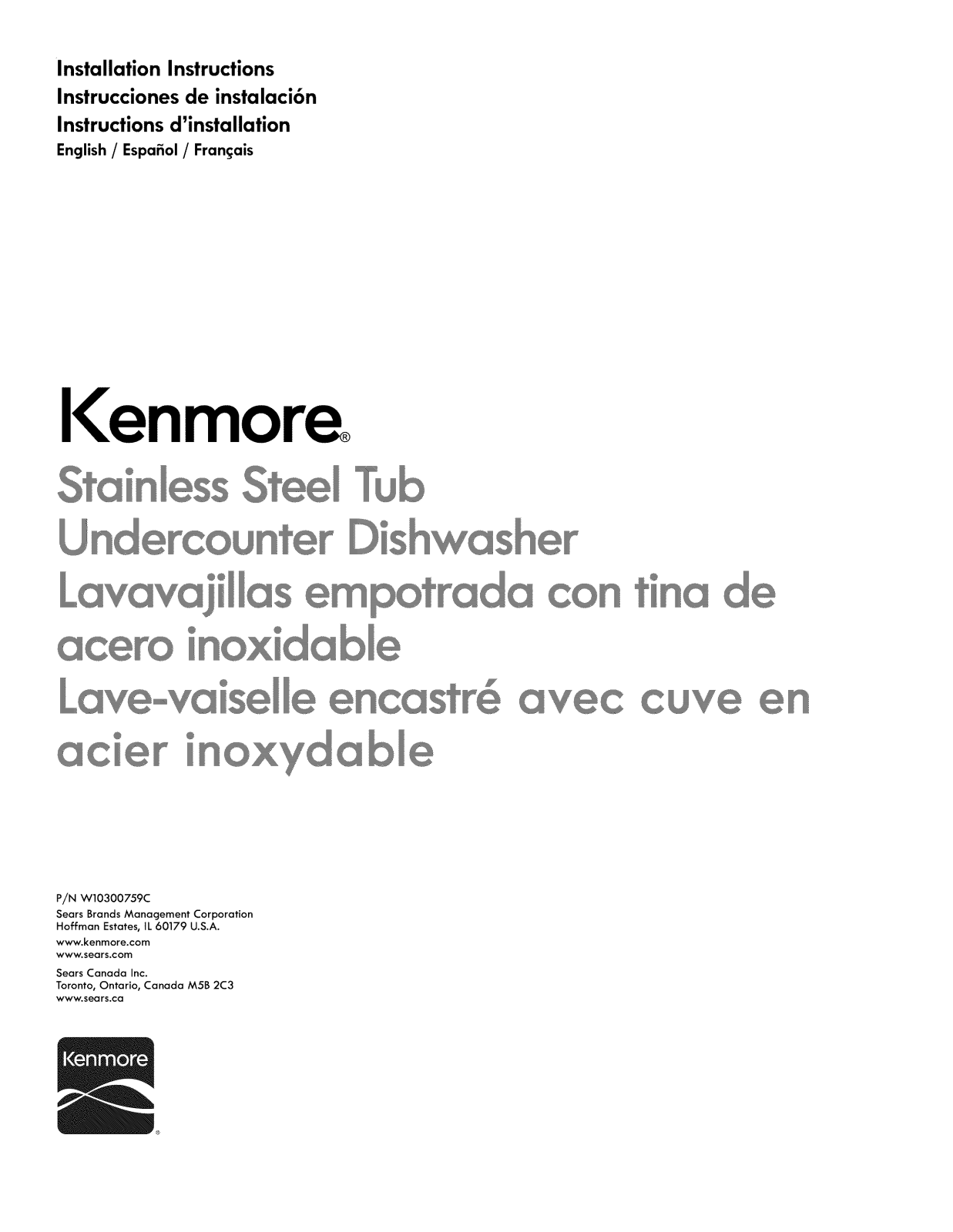 Kenmore Elite 66513692N410, 66513693N410, 66513699N410, 66512833K311, 66512833K312 Installation Guide - ManualMachine.com
