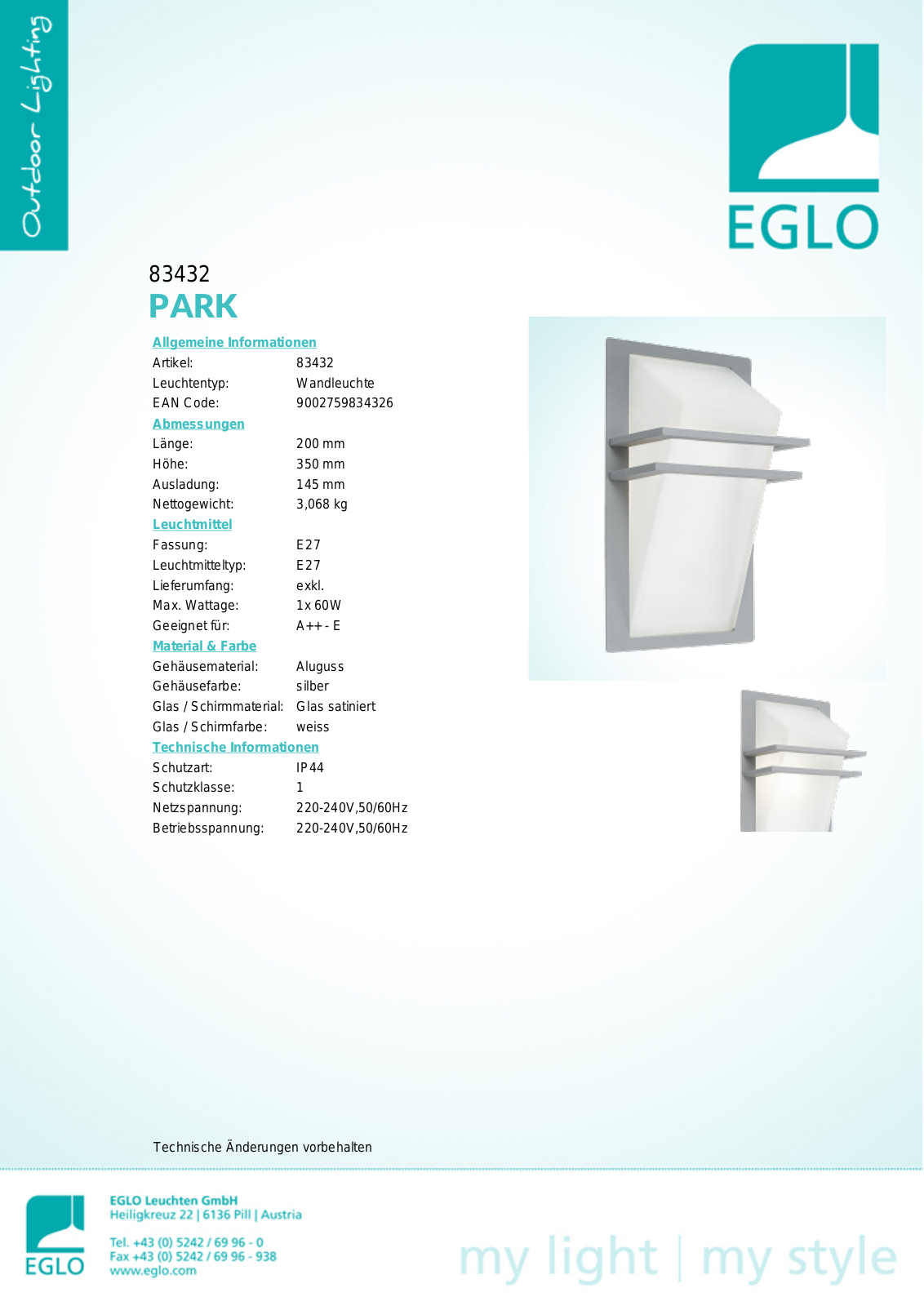 Eglo 83432 Service Manual