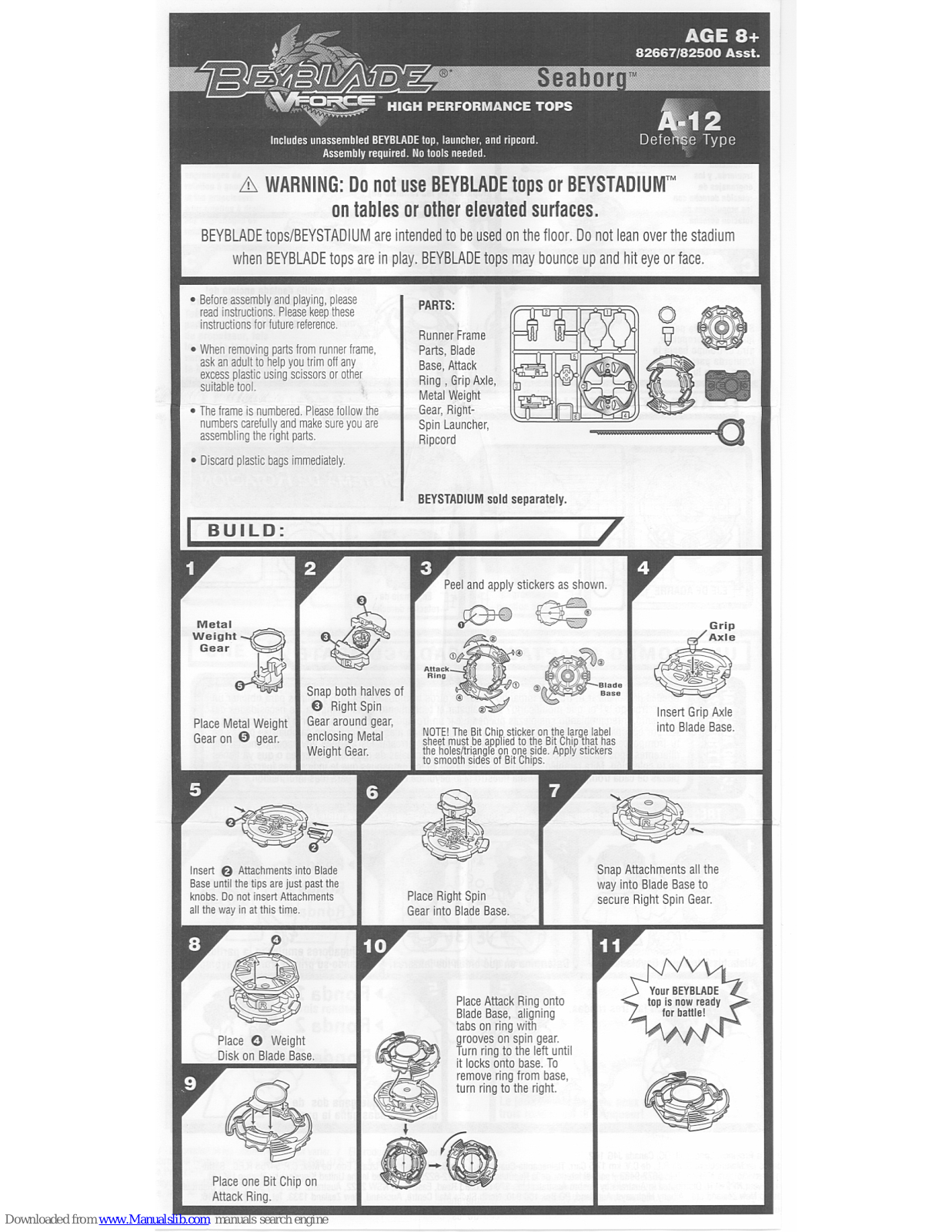 Beyblade Seaborg, Vforce Seaborg Instructions Manual - ManualMachine.com
