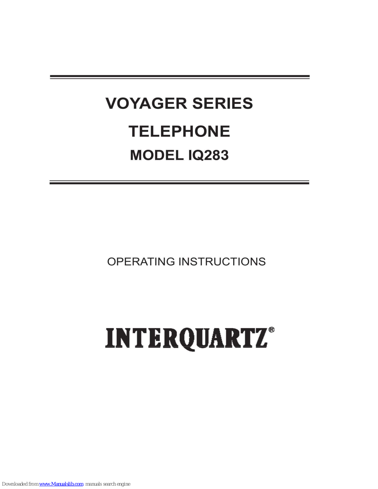 Interquartz IQ283 Operating Instructions Manual