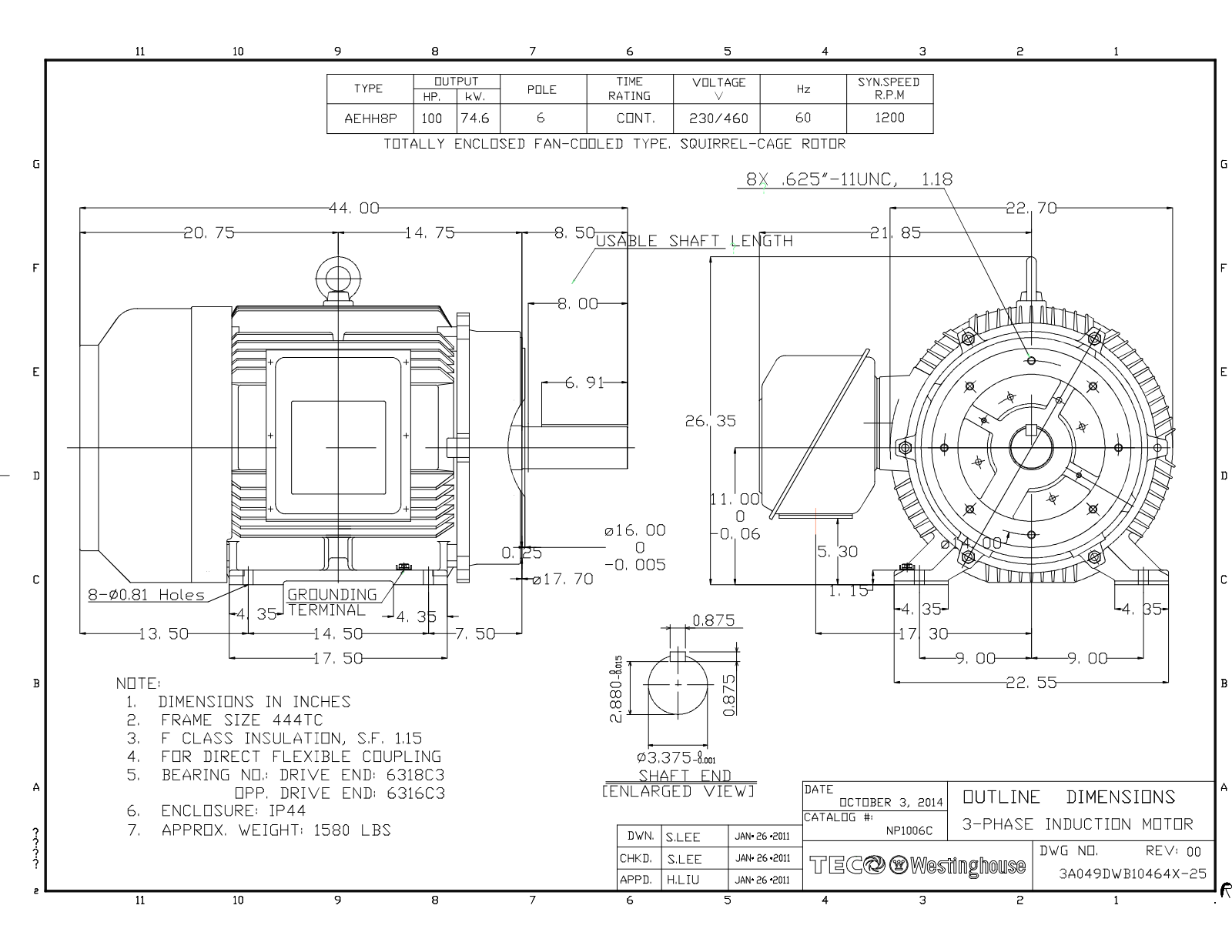 Teco NP1006C Reference Drawing