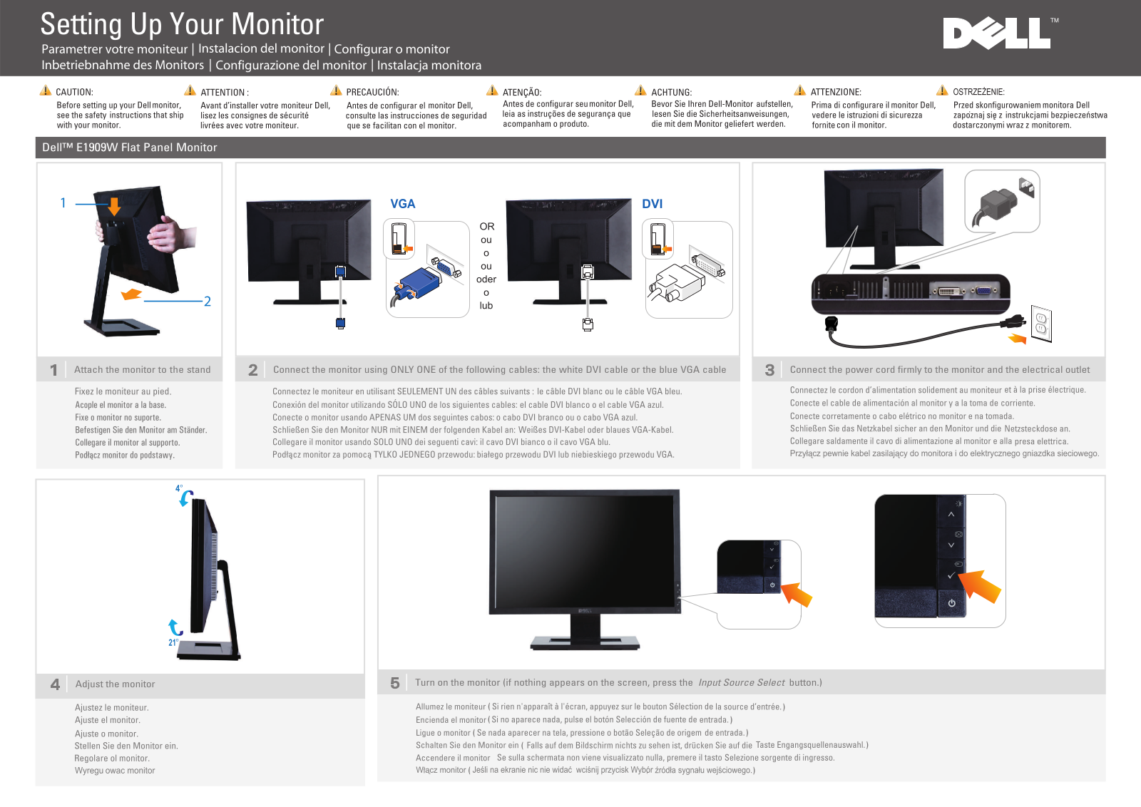 Dell E1909W User Manual