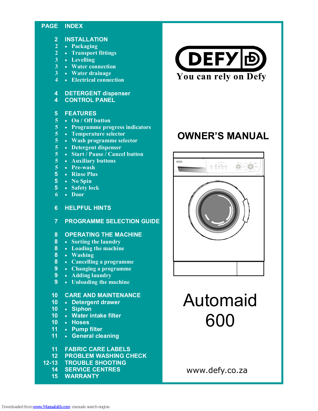 Defy DAW 365 Owner's Manual