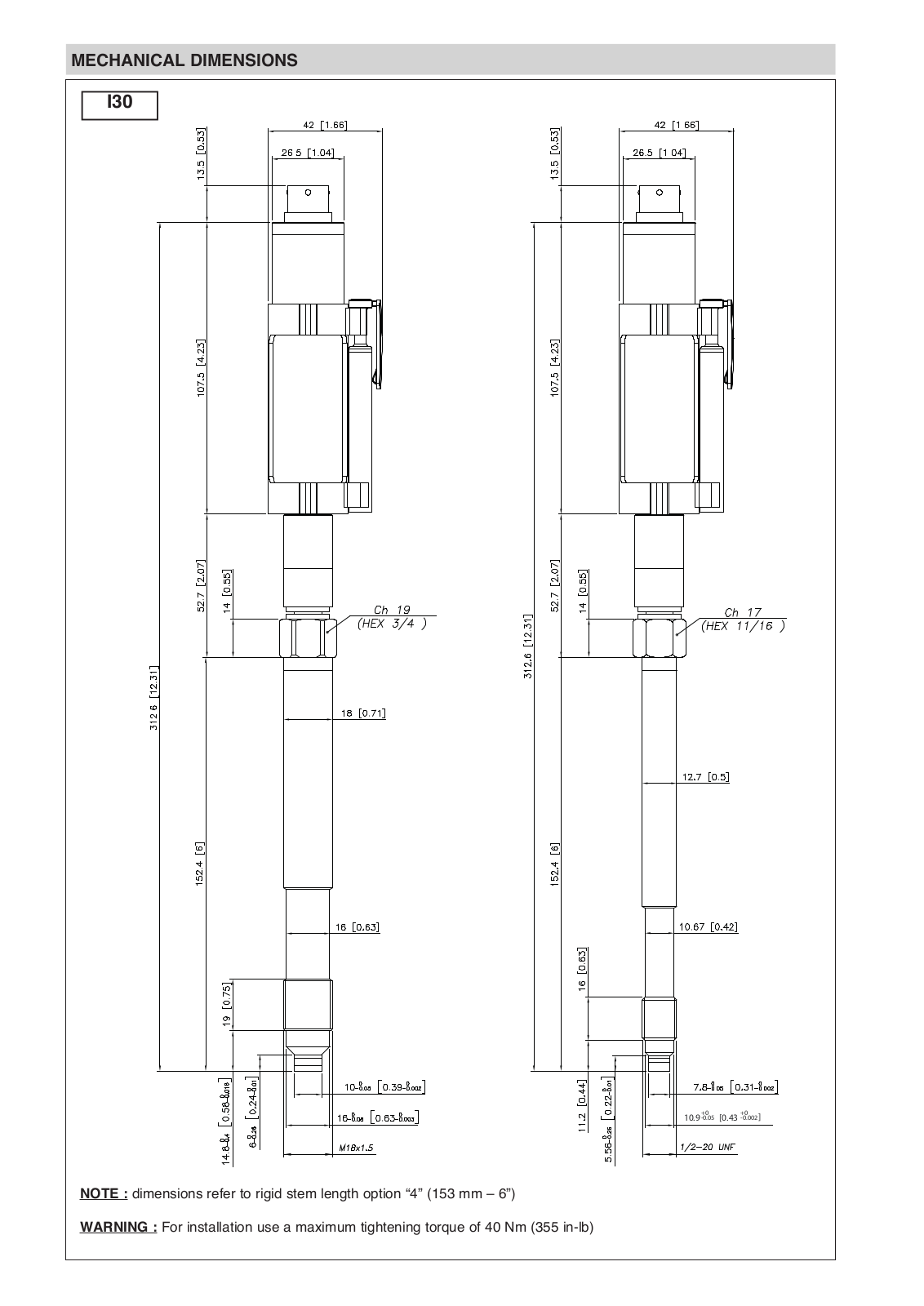 Gefran I3 SERIES Dimensional Sheet