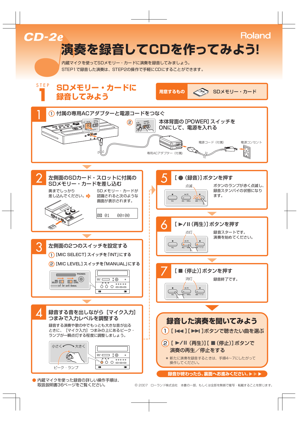 Roland CD-2E User Manual