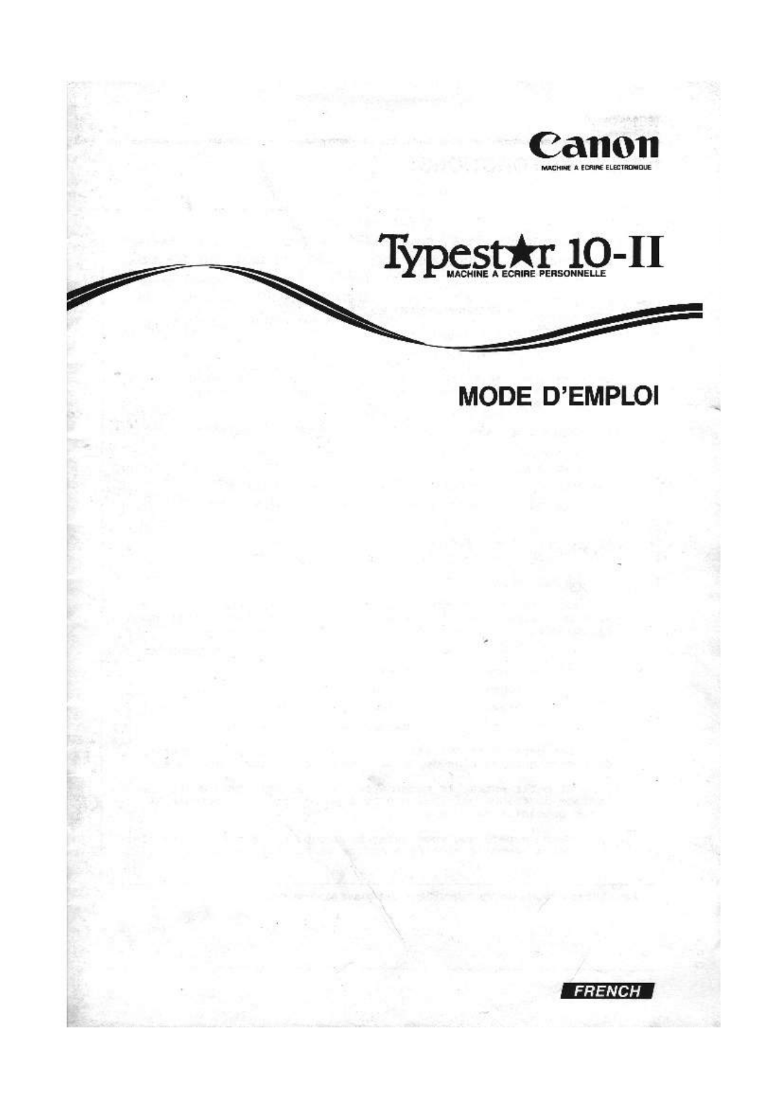 CANON Typestar 10 User Manual