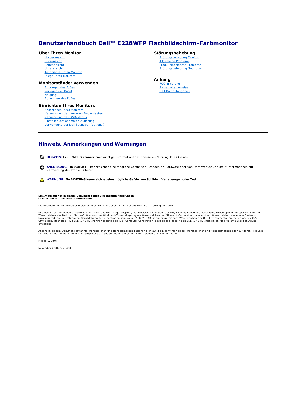 Dell E228WFP User Manual