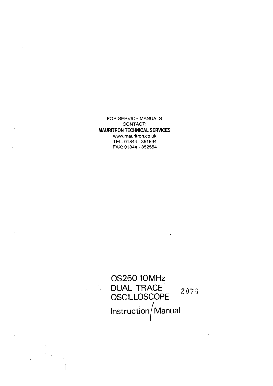 Gould Advance os250 Service Manual