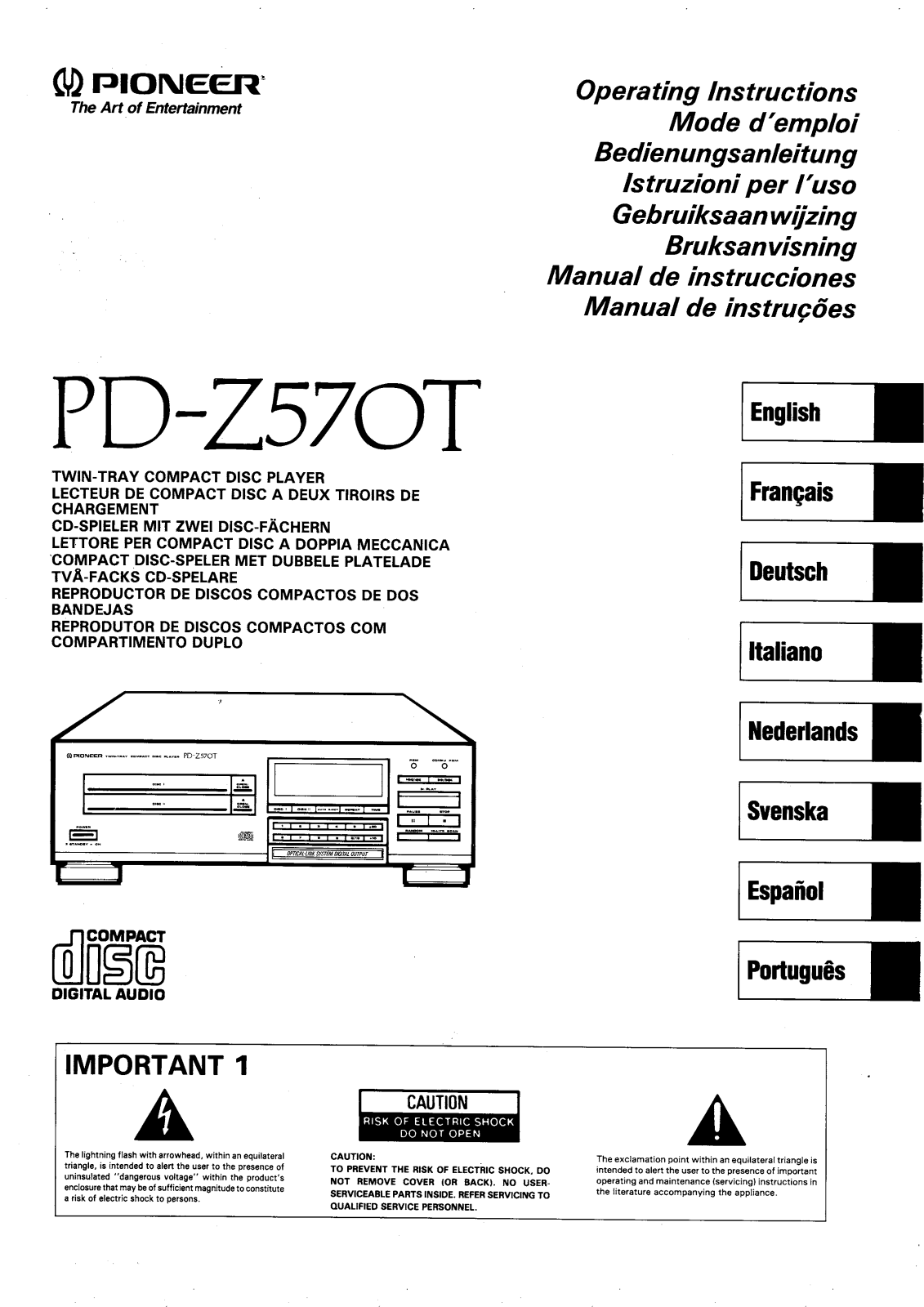 Pioneer PD-Z570T Manual