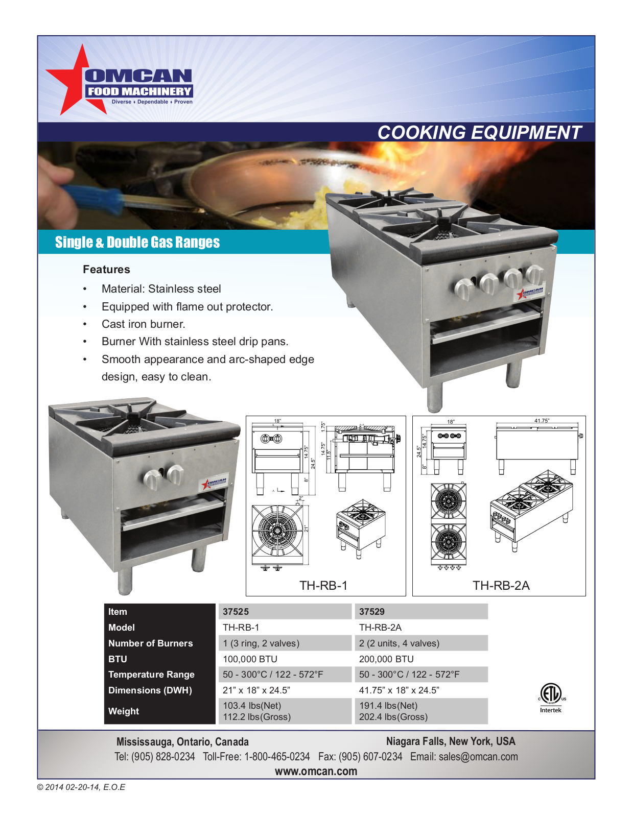 Omcan Food Machinery TH-RB-1 User Manual