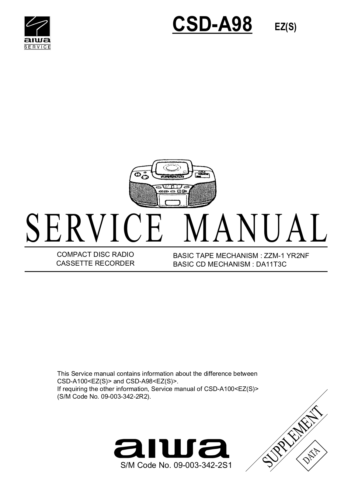 Aiwa CSD-A98 Service Manual