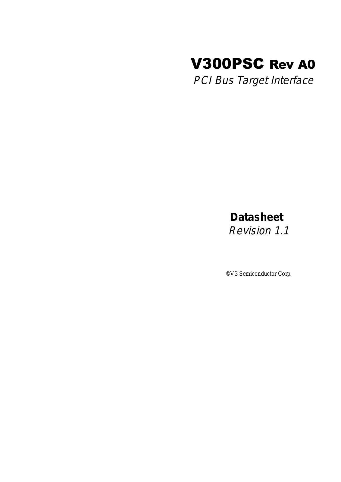 V3 Semiconductor V300PSC-33REVA0 Datasheet