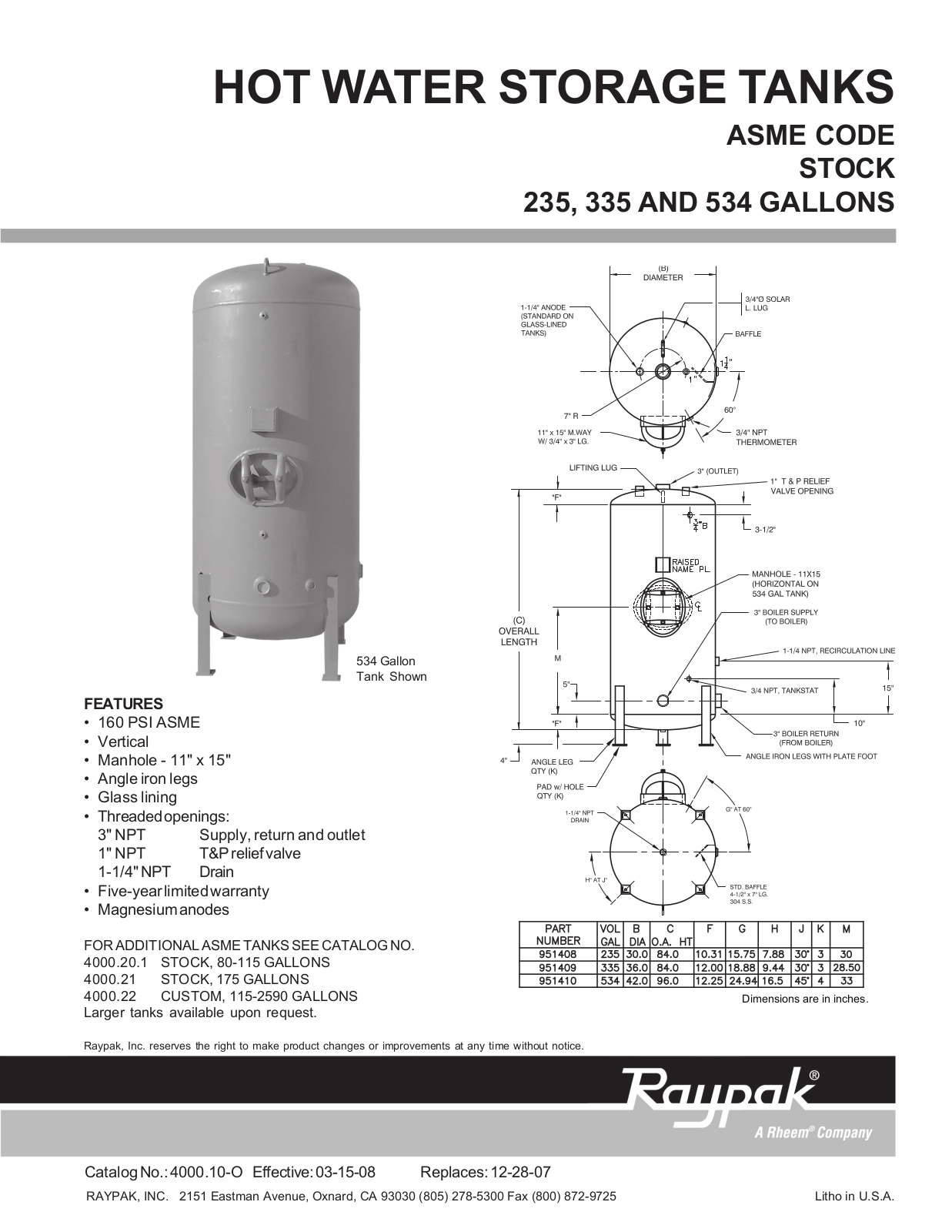 Raypak 534 Gallons, 235 User Manual - ManualMachine.com