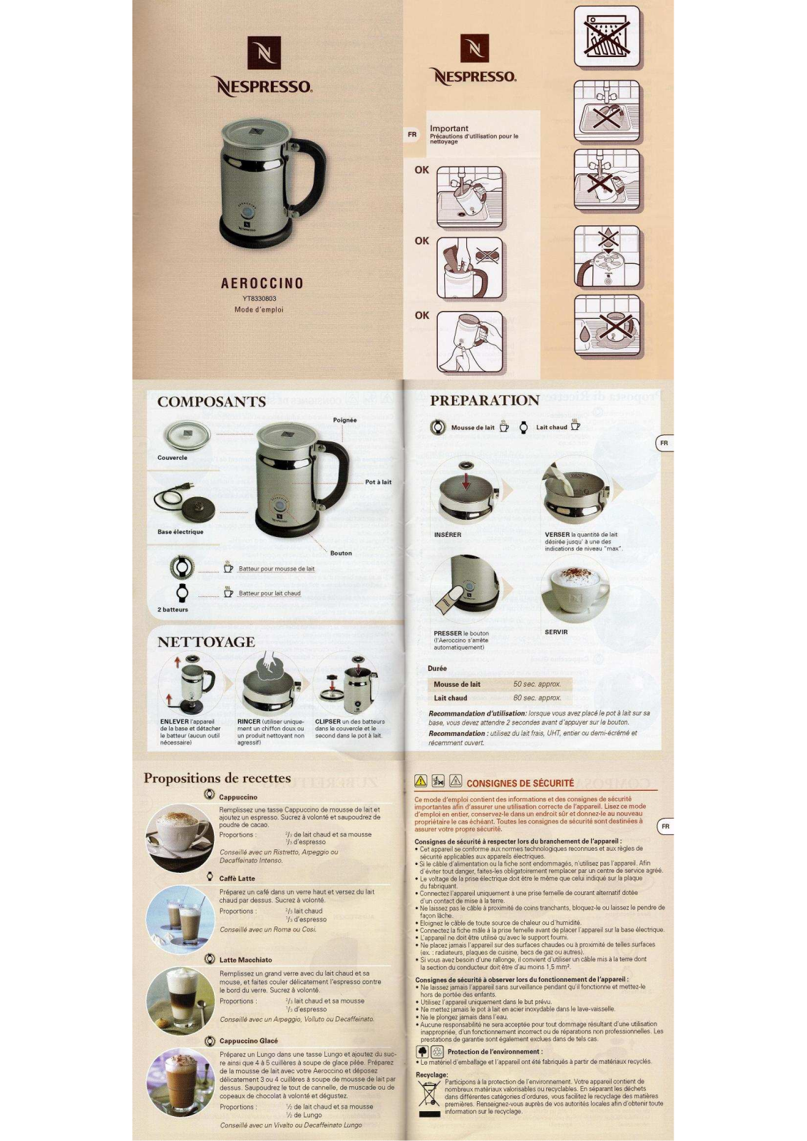 NESPRESSO AEROCCINO YT8330803 User Manual