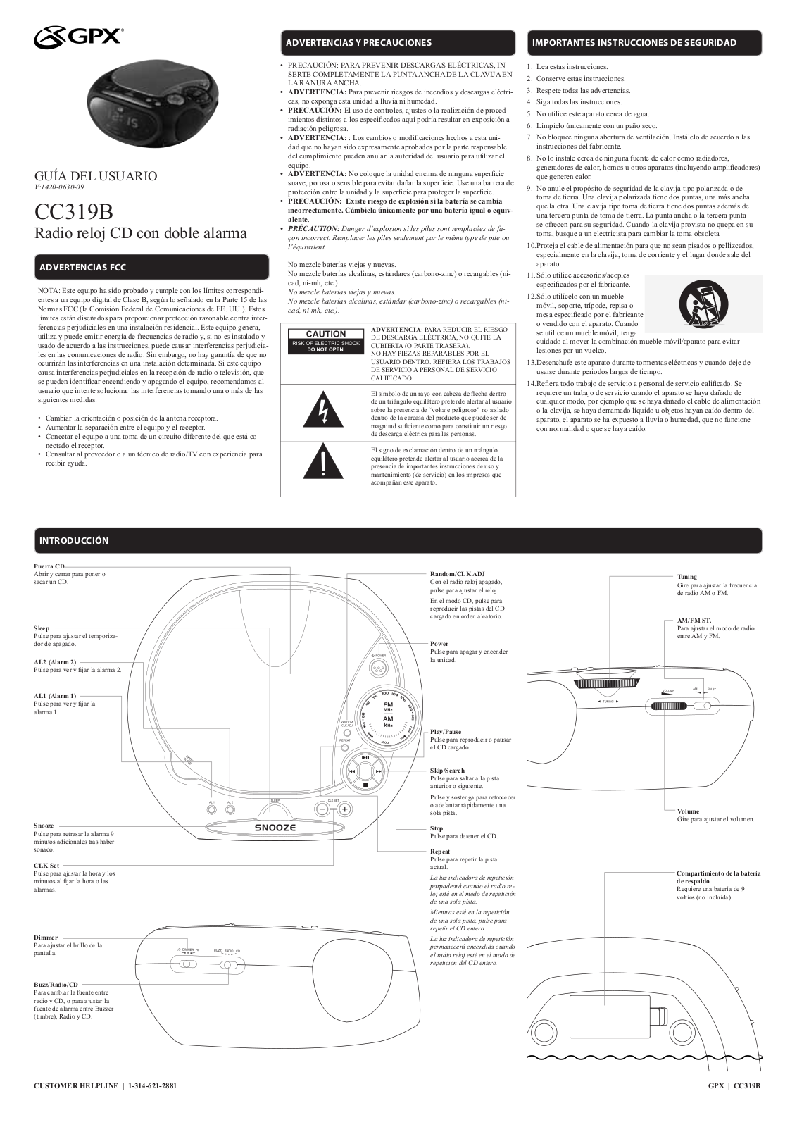 GPX CC319B Owner's Manual