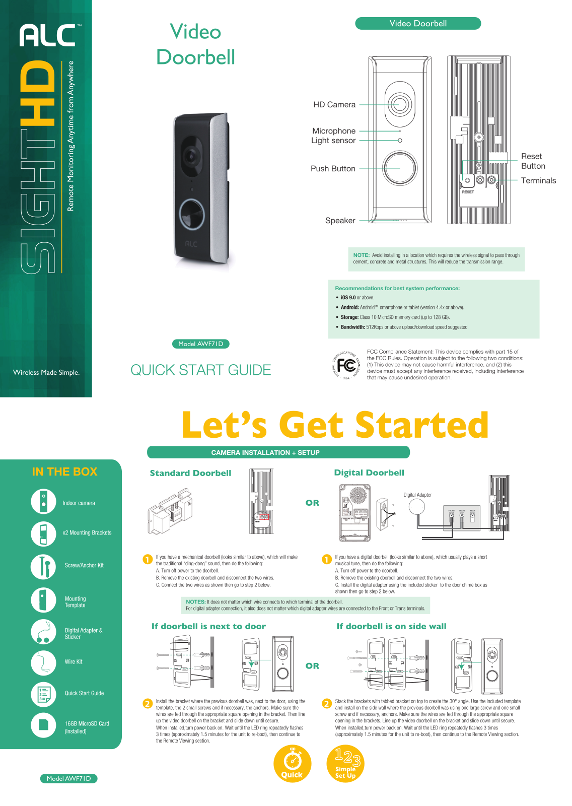 ALC AWF71D Quick Start Guide - ManualMachine.com