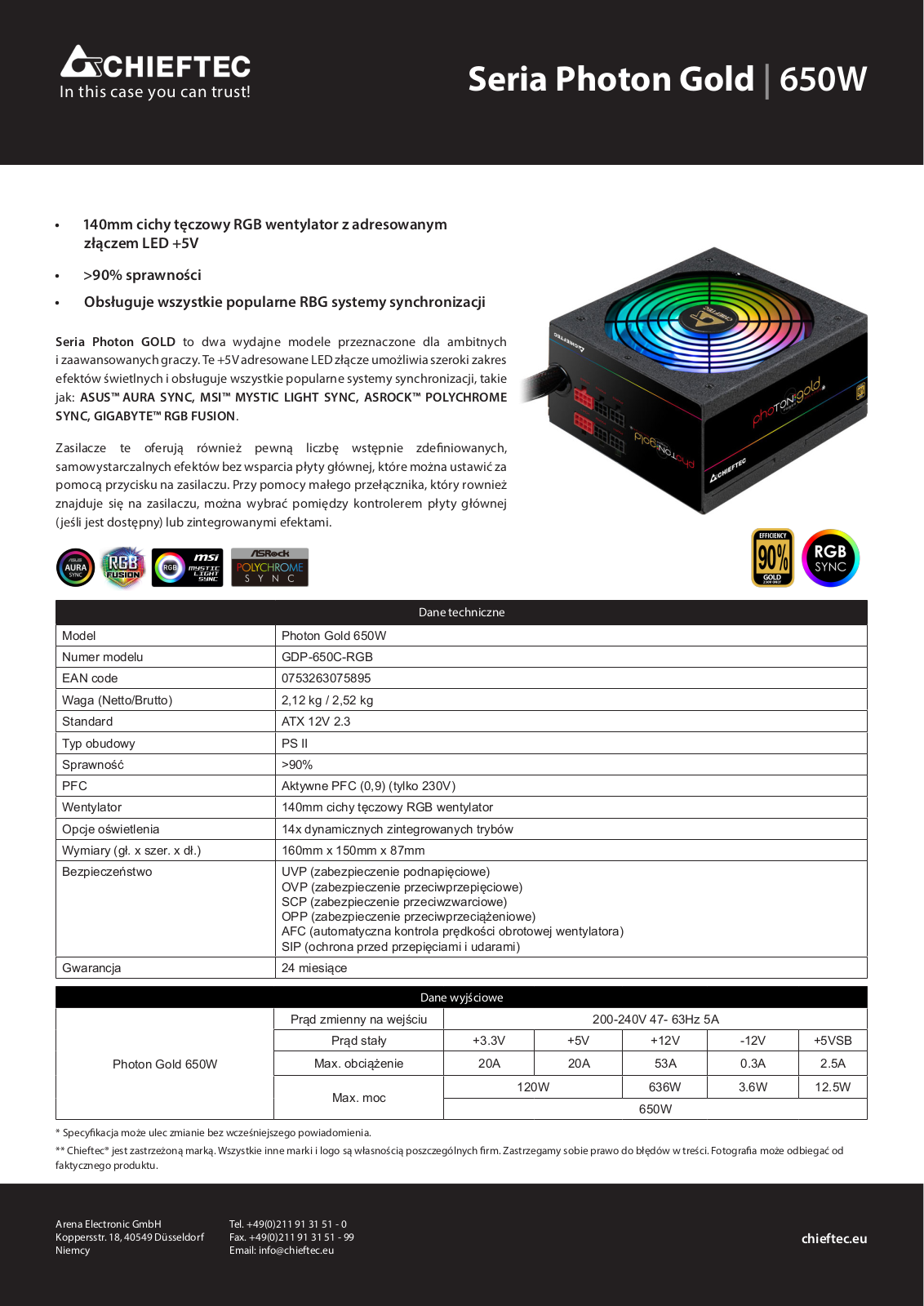 Chieftec GDP-650C-RGB User Manual