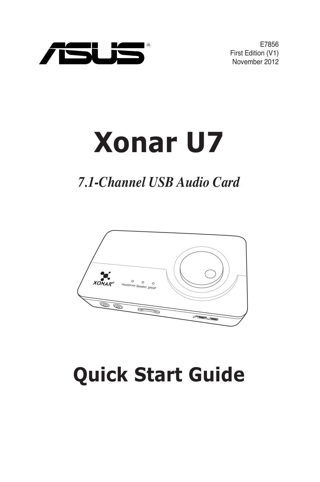 Asus Xonar U7 User Manual