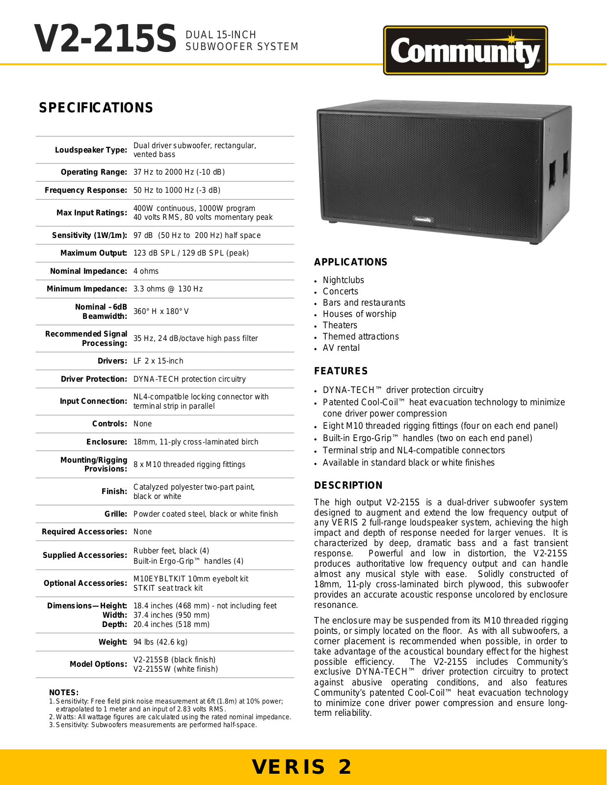 Community V2-215SW User Manual