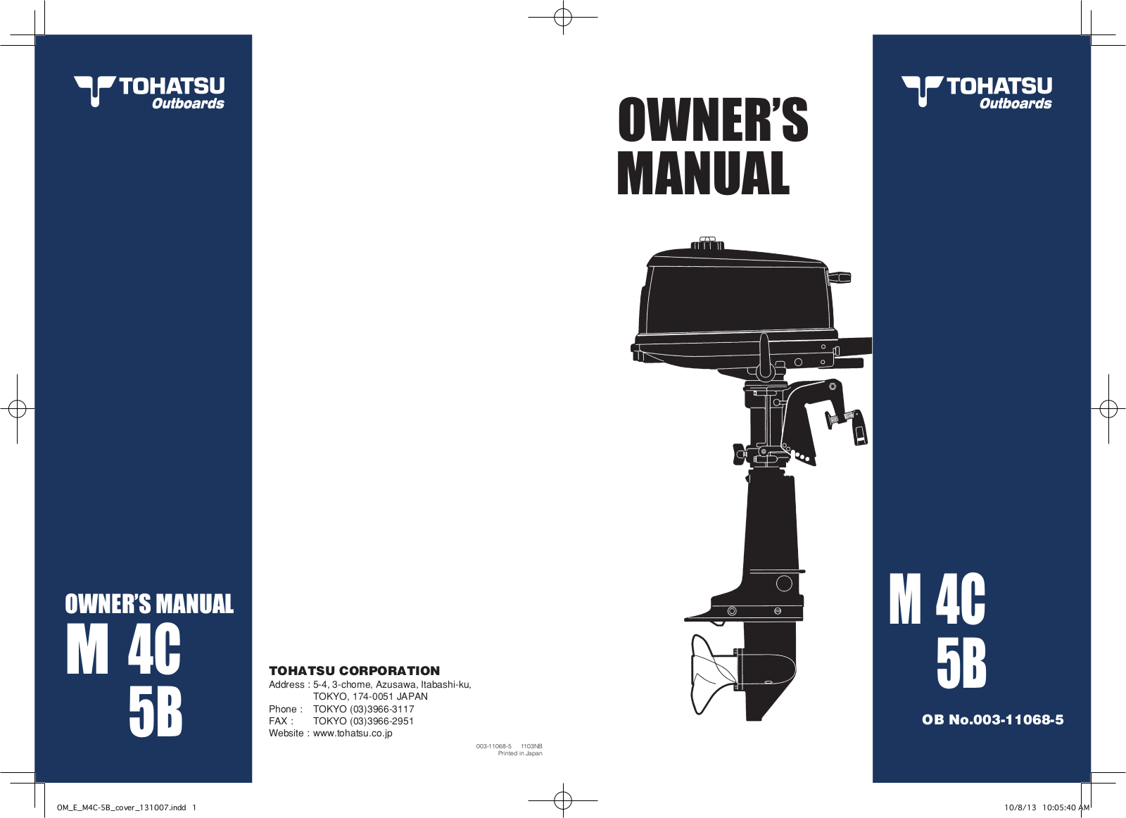 TOHATSU M4C, M5B-D Owner's Manual