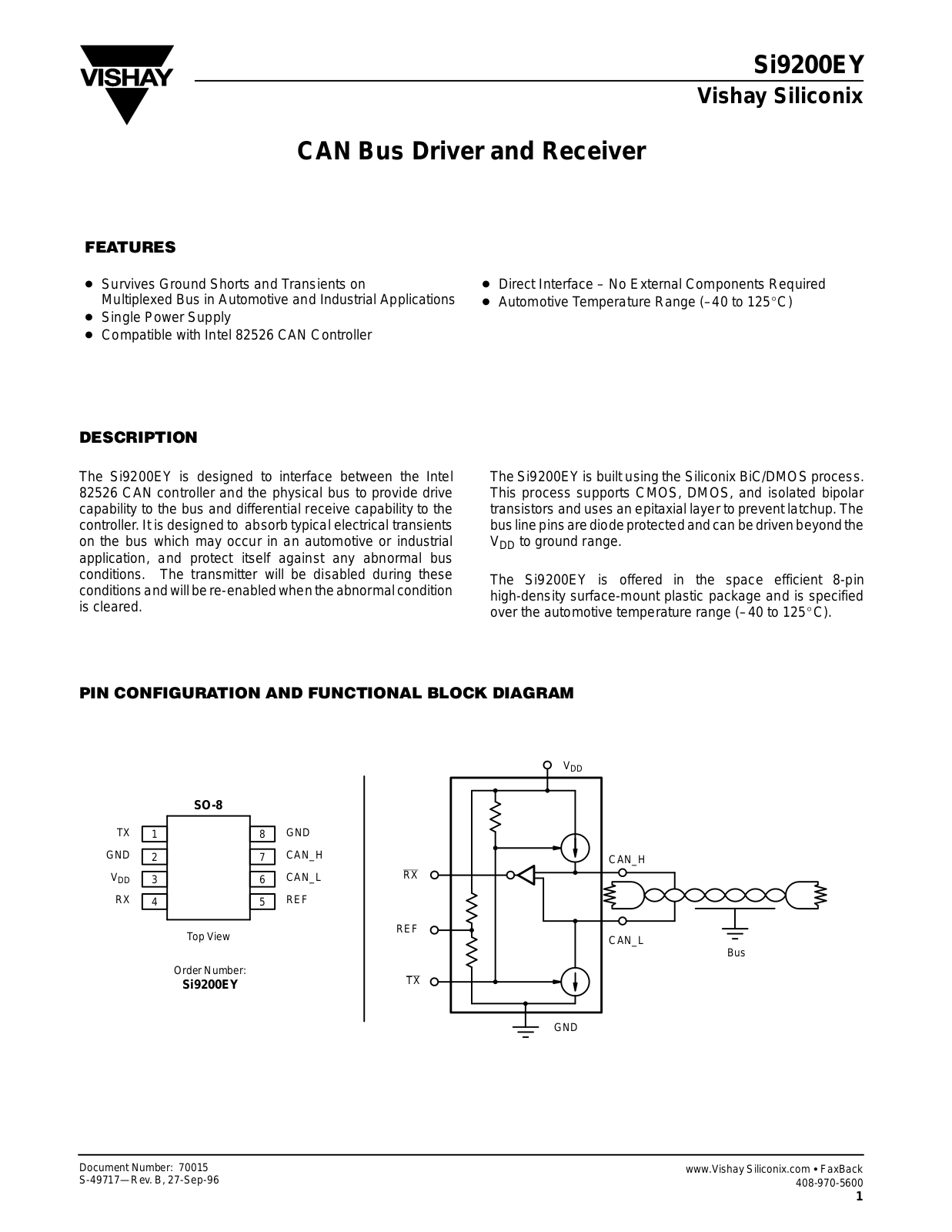 VISHAY Si9200EY Datasheet