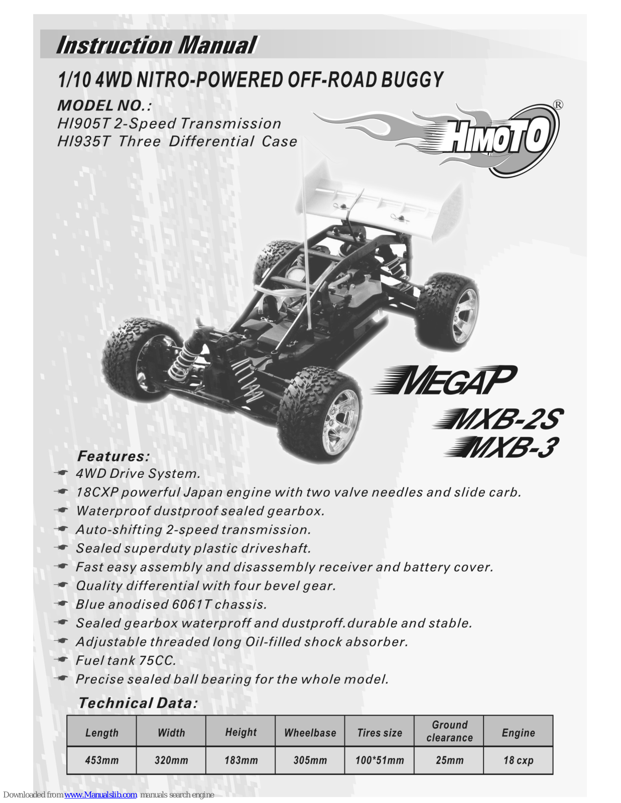 Himoto HI905T2, HI935T Instruction Manual