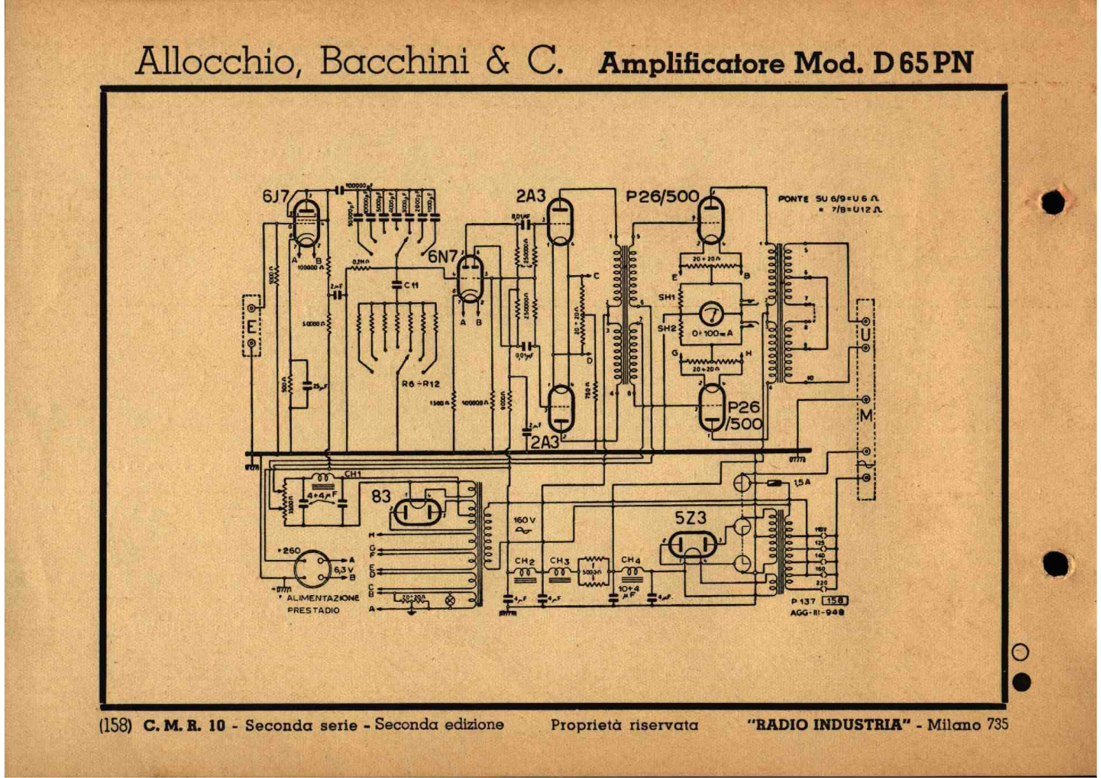 Allocchio Bacchini d 65 pn schematic