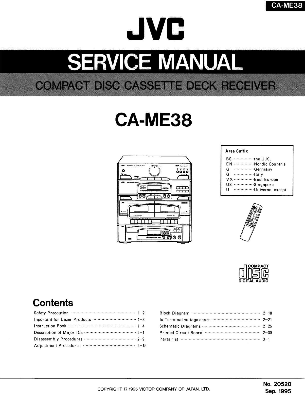JVC CAME-38 Service manual