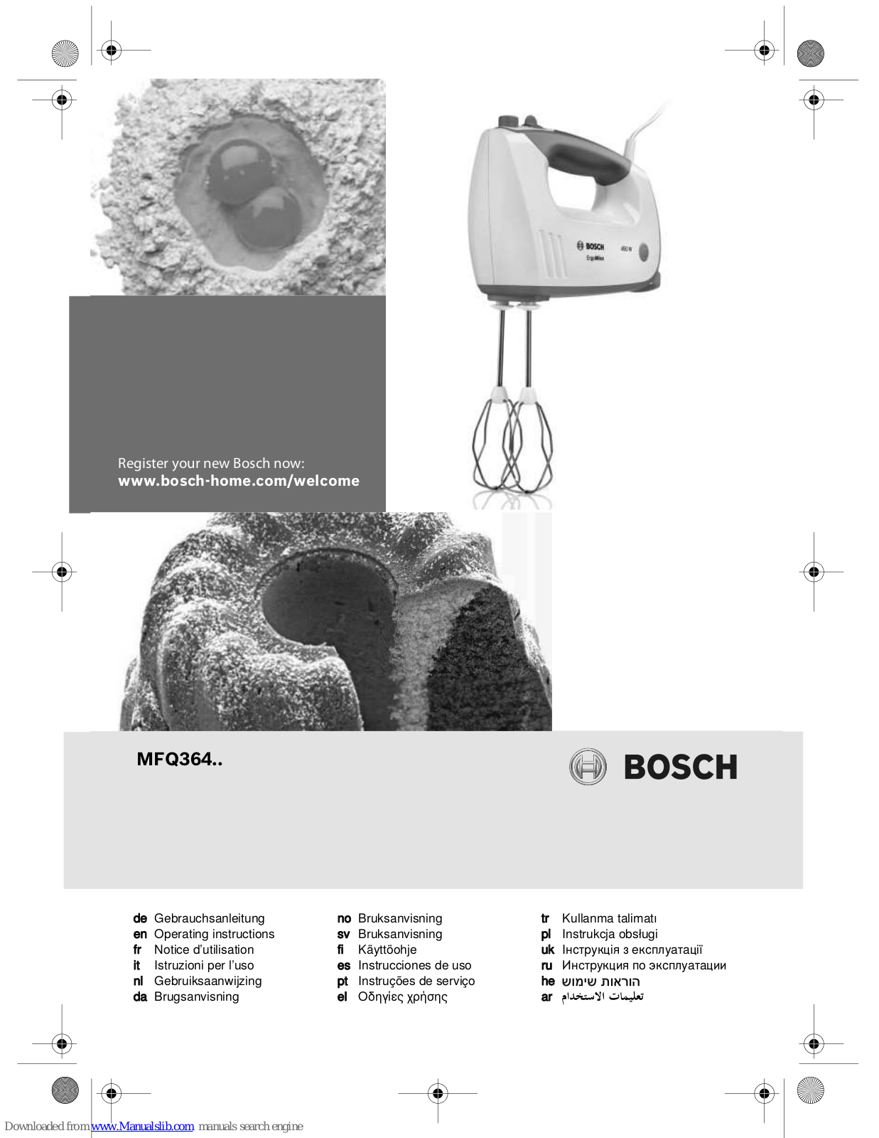 Bosch MFQ36400, MFQ36440, MFQ36450, MFQ36460, MFQ36470 Operating Instructions Manual