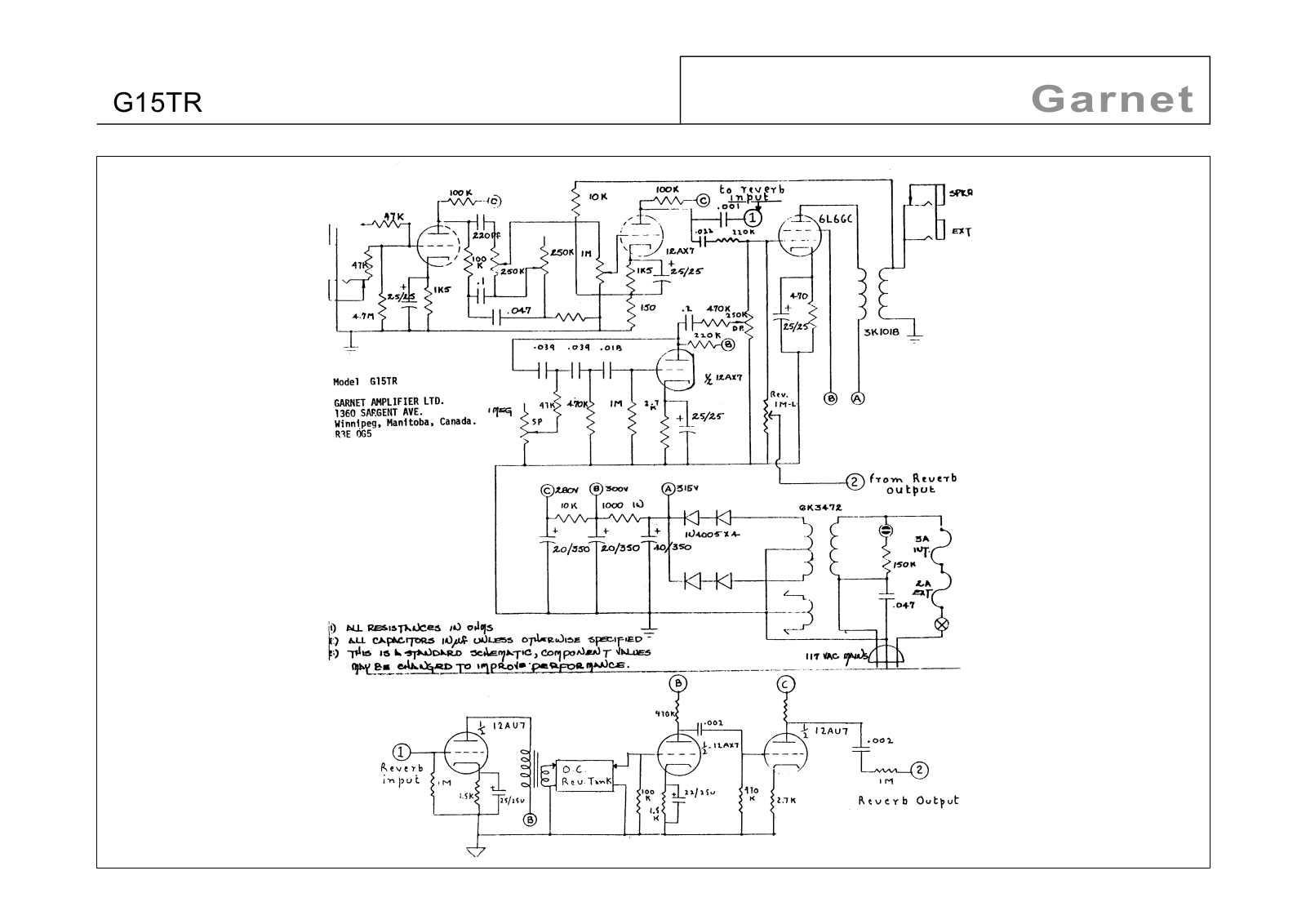 Garnet g15tr schematic