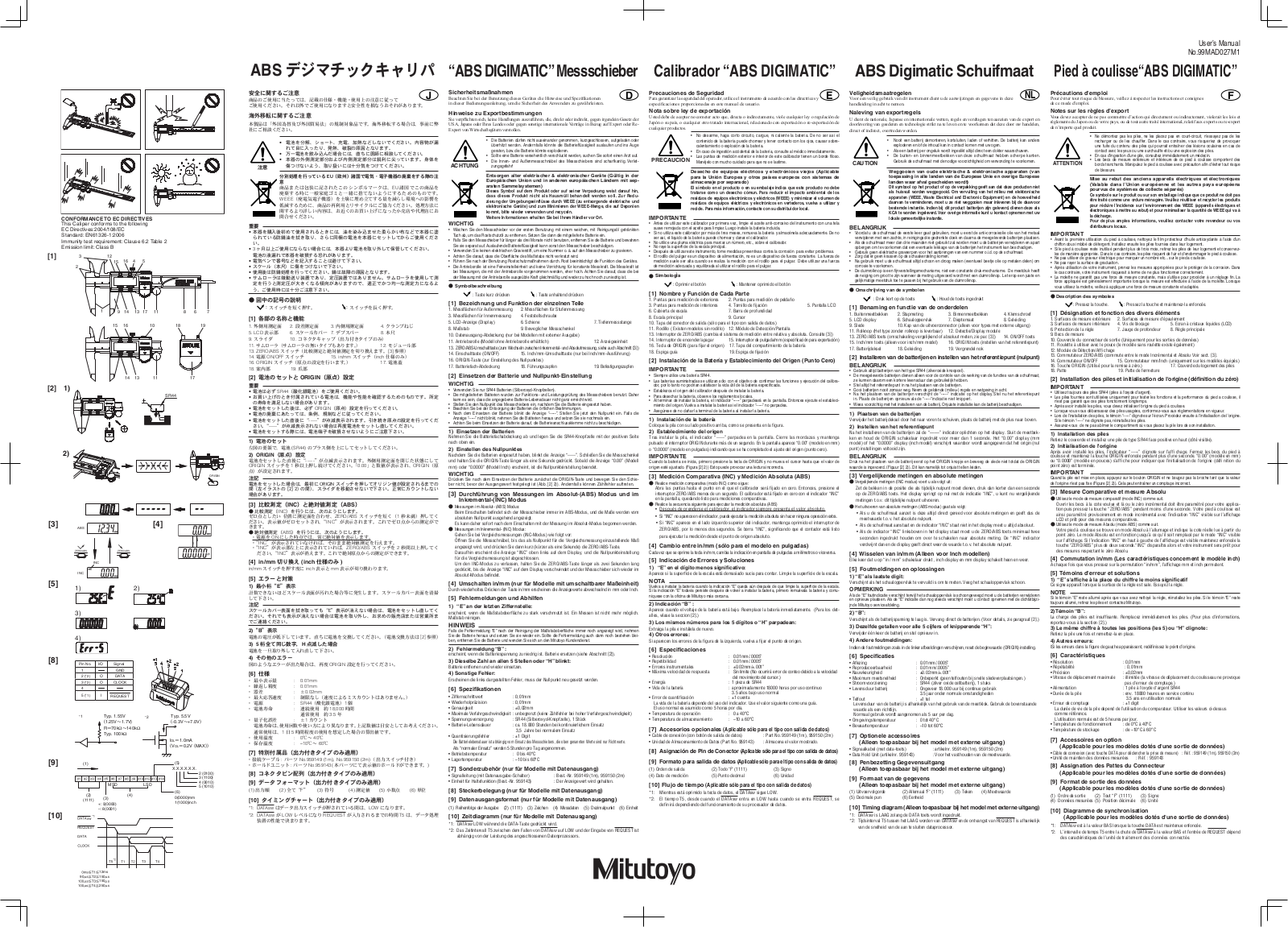 Mitutoyo ABS DIGIMATIC User Manual