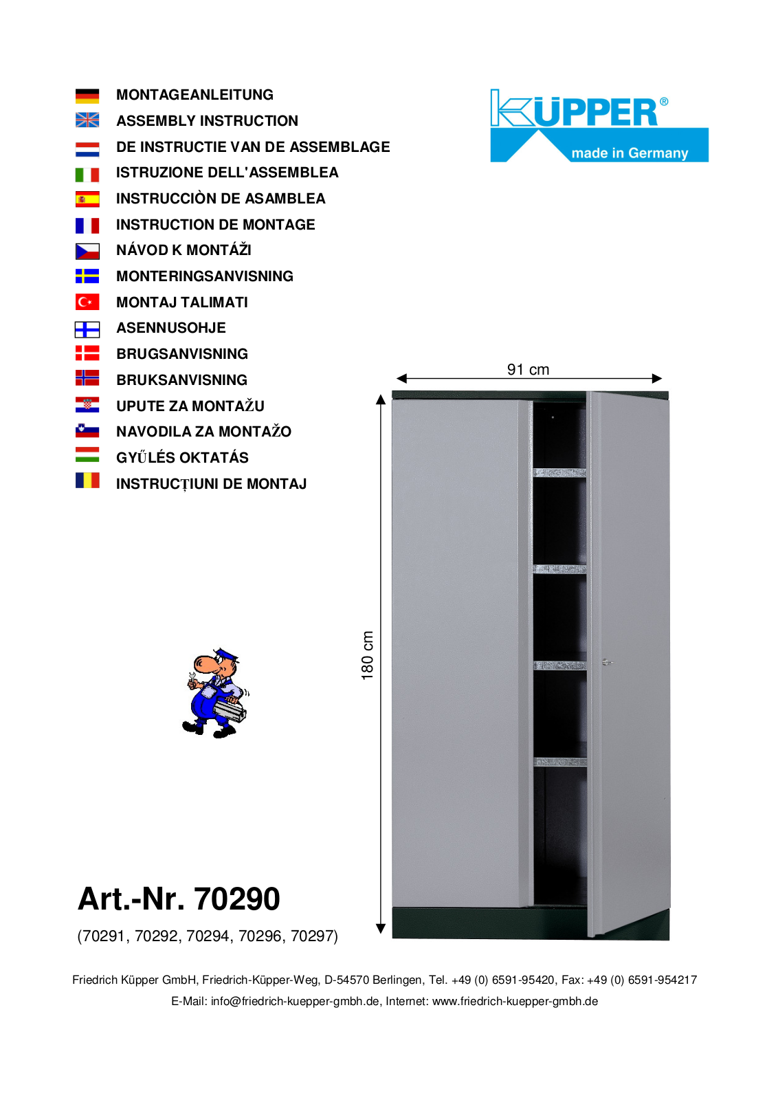 Küpper 70290, 70294, 70291, 70292, 70296 User guide