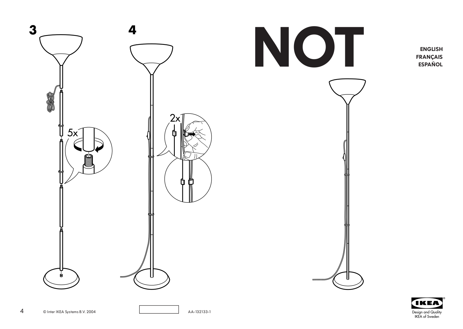 IKEA NOT FLOOR UPLIGHT Assembly Instruction