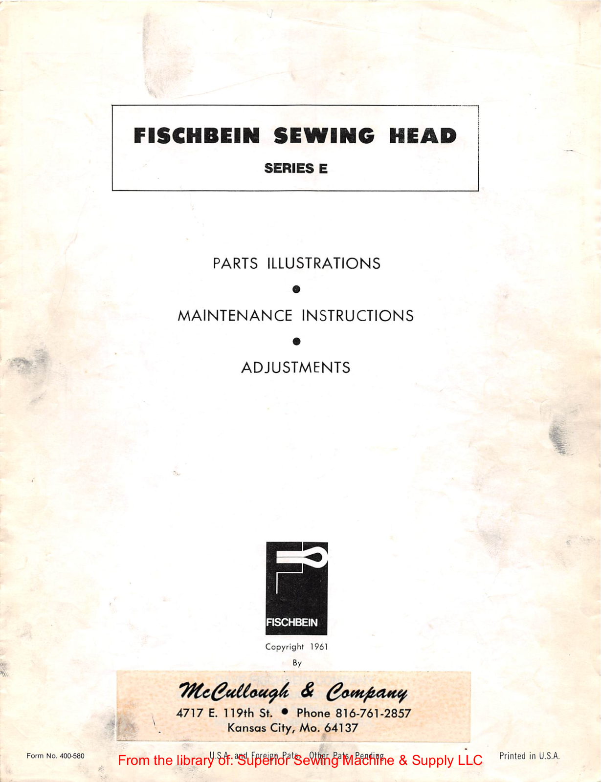 Fischbein Series E User Manual - ManualMachine.com