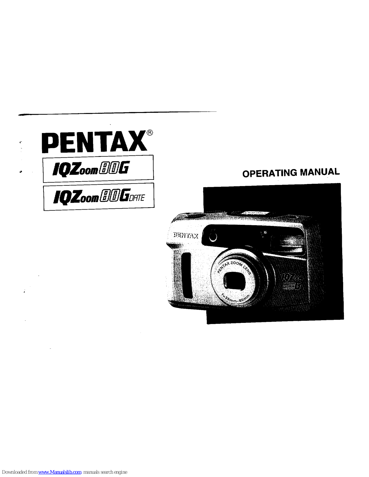 Pentax IQZoom 80G Date Operating Manual