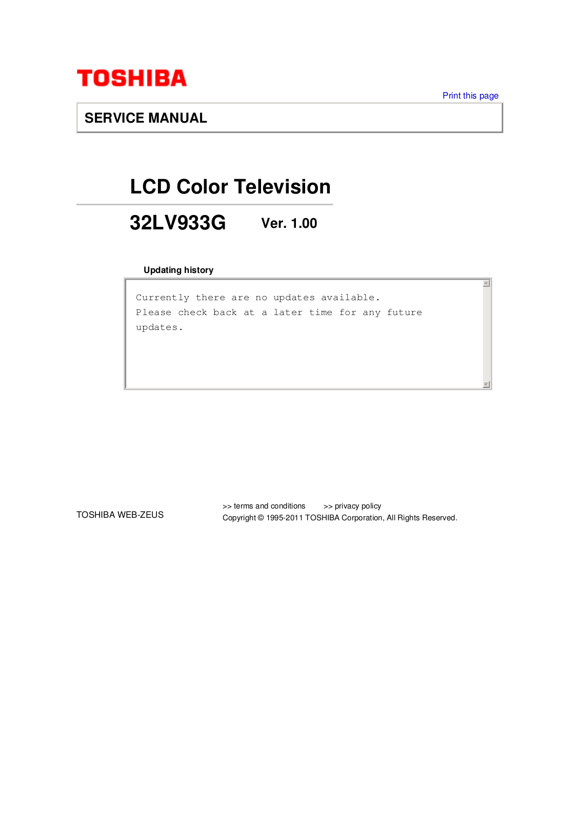 Toshiba 32LV933G Schematic