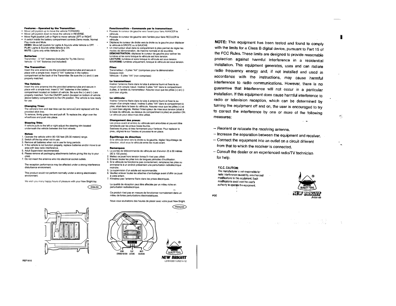 New Bright Co 16100H User Manual