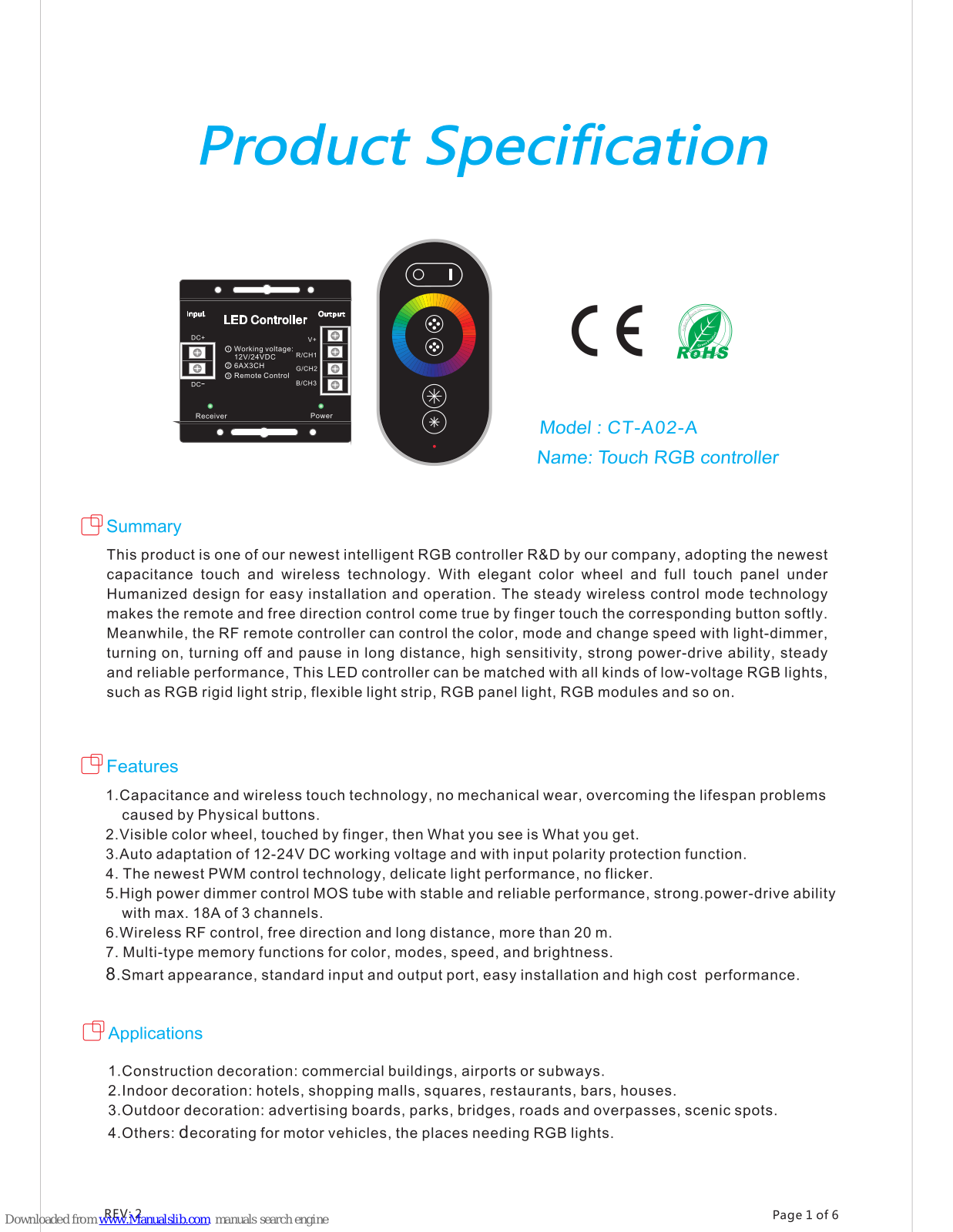 Principal LED CT-A02-A Product Manual